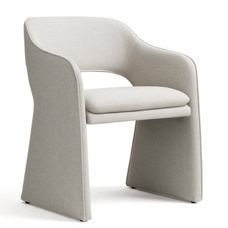 Armchairs, Set of 2, Beige Fabric with Manufactured Wood Frame