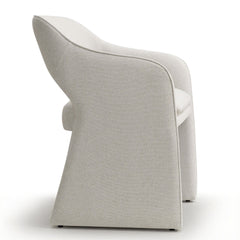 Armchairs, Set of 2, Beige Fabric with Manufactured Wood Frame