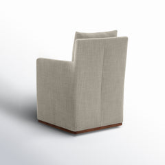Armchairs, Set of 2, Flax Performance Linen with Walnut Wood Legs