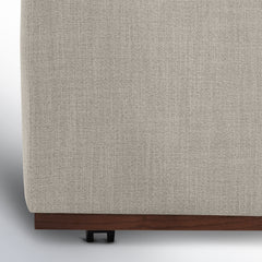 Armchairs, Set of 2, Flax Performance Linen with Walnut Wood Legs