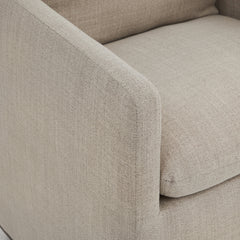 Armchairs, Set of 2, Flax Performance Linen with Walnut Wood Legs