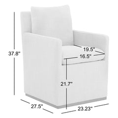 Armchairs, Set of 2, Flax Performance Linen with Walnut Wood Legs