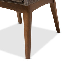 Armchairs, Set of 2, Polyester Blend, Solid Wood Legs