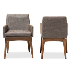 Armchairs, Set of 2, Polyester Blend, Solid Wood Legs