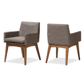 Armchairs, Set of 2, Polyester Blend, Solid Wood Legs