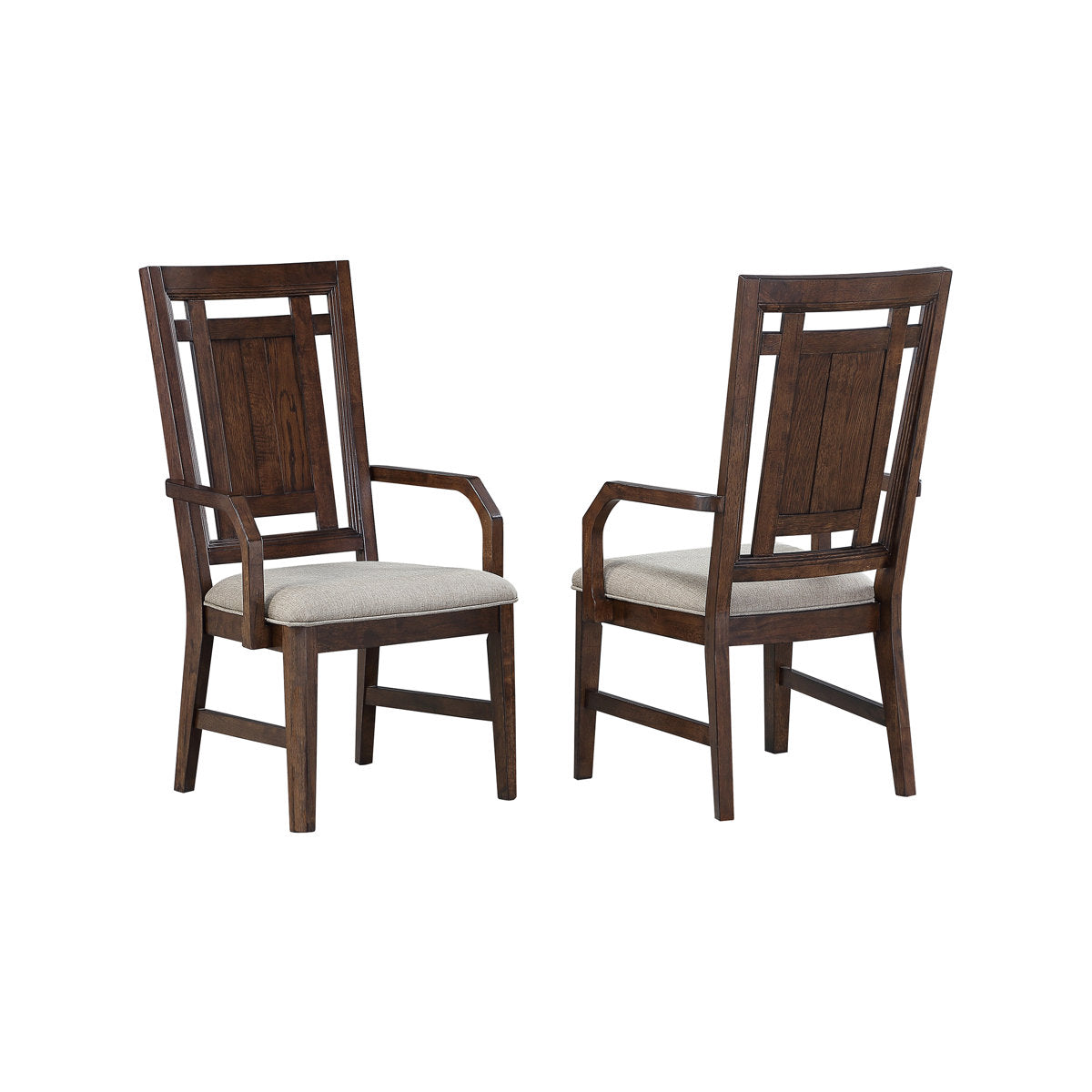 Armchairs, Set of 2, Polyester Blend with Dark Oak Legs