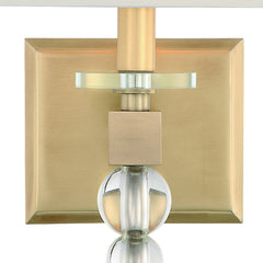 Armed Sconce, 1 Light, Aged Brass with Clear Glass