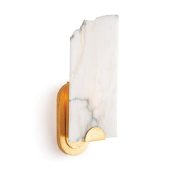 Armed Sconce, 1 Light, Alabaster Shade in Natural Stone