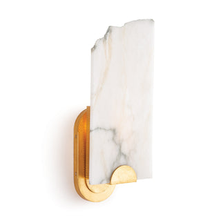 Armed Sconce, 1 Light, Alabaster Shade in Natural Stone