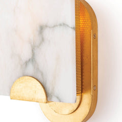 Armed Sconce, 1 Light, Alabaster Shade in Natural Stone