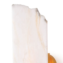 Armed Sconce, 1 Light, Alabaster Shade in Natural Stone