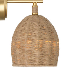 Armed Sconce, 1 Light, Gold Metal with Brown Dome Shade