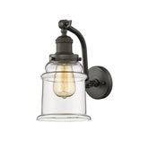 Armed Sconce, 1 Light, Oil Rubbed Bronze with Clear Glass Shade
