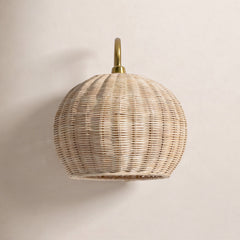 Armed Sconce, 1 Light, Plated Natural Finish with Glass Shade