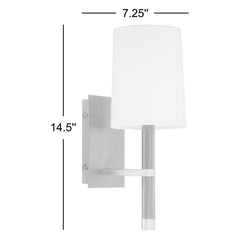 Armed Sconce, Black/Gold Metal with White Shade