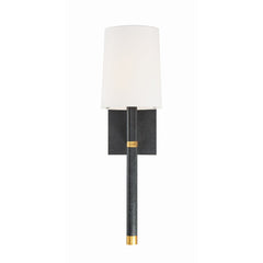 Armed Sconce, Black/Gold Metal with White Shade