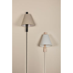 Armed Sconce with Linen Shade and Aged Brass Finish