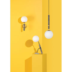 Armed Wall Sconce, 1-Light, Aged Brass with Opal Glass Shade