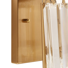 Armed Wall Sconce, 1-Light, Copper Finish with Clear Crystal Prisms