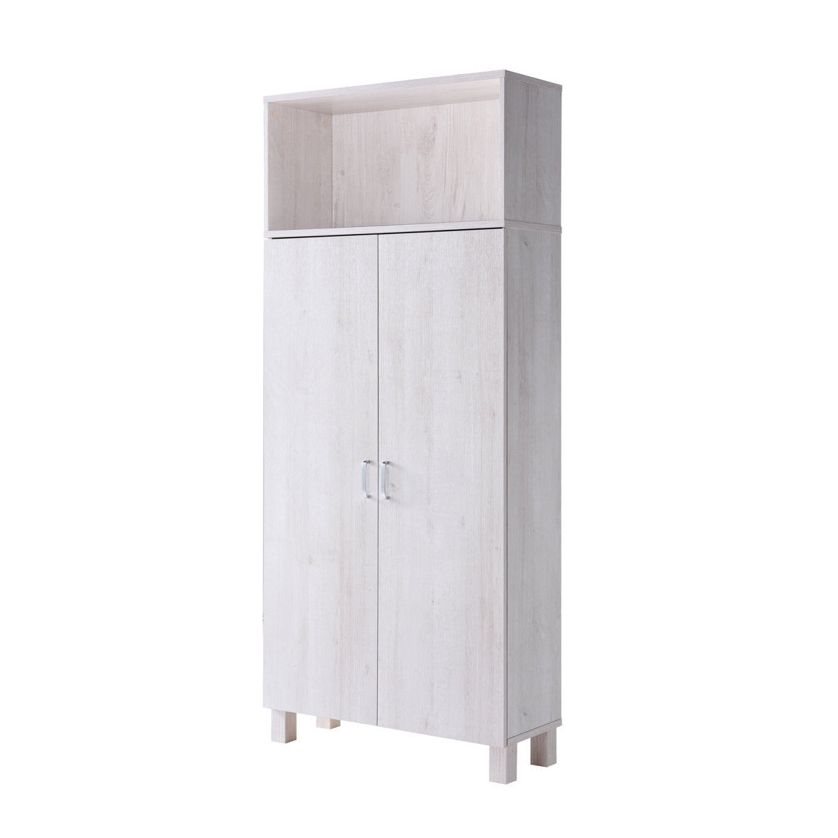 Armoire with 2 Doors and 5 Shelves in White Oak Engineered Wood