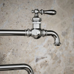 Artifacts Single-Hole Deck-Mount Pot Filler with Extended Spout in Polished Chrome | detail photo