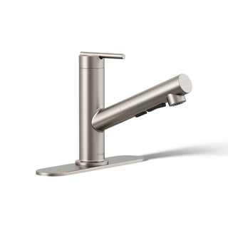 Crue Pull-Out Kitchen Sink Faucet, Pull-Out Laundry Faucet with Three-Function Sprayhead in Vibrant Stainless