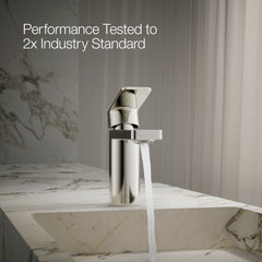 Kohler Parallel Single Hole Bathroom Faucet with Drain Assembly in Polished Nickel | product photo