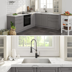 Pax™ 24" L x 19" W Undermount Kitchen Sink with Faucet in Stainless Steel/Matte Black | product photo