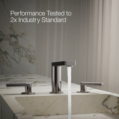 Kohler Composed Widespread Bathroom Faucet with Drain Assembly in Vibrant Titanium | product photo