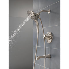Tetra 17 Series Dual-Function Bathtub Faucet Trim, In2ition Shower Head with Handheld Spray Trim Kit in Stainless Steel | product photo