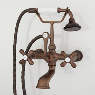 Telephone Style Wall Mounted Tub Faucet with Cross Handles in Oil Rubbed Bronze