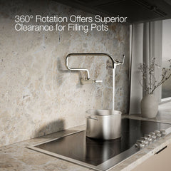 Kohler Graze Wall-Mount Pot Filler in Vibrant Polished Nickel | product photo