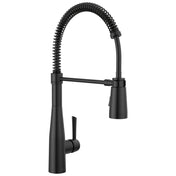 Essa Pro Style Commercial Kitchen Faucet with Pull Down Sprayer, Matte Black Single Hole Kitchen Sink Faucet, Single Handle, Matte Black
