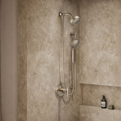 Purist Performance Showering Kit, 1.75 GPM Multifunction Showerhead and Handshower Package, Three Spray Settings in Brushed Bronze | product photo