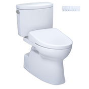 WASHLET 1.28 GPF Elongated Floor Mounted Two-Piece Toilet (S7 Bidet Seat Included) in Cotton