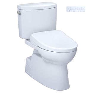 WASHLET 1.28 GPF Elongated Floor Mounted Two-Piece Toilet (S7 Bidet Seat Included) in Cotton