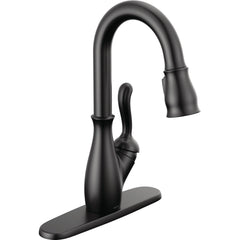 Leland Pull Down Sprayer Bar Faucet, Single Handle Prep Sink Faucet in Matte Black | product photo
