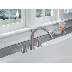 Lahara Double Handle Deck Mounted Roman Tub Faucet Trim in Brilliance Stainless | product photo