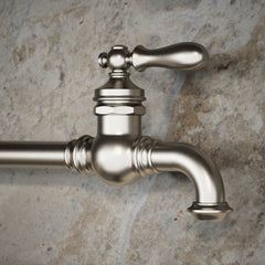Artifacts Single-Hole Wall-Mount Pot Filler in Vibrant Stainless | detail photo