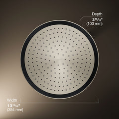 Kohler Statement 14" Single-Function Ceiling-Mount Round Rainhead, Round Rain Showerhead 2.5 GPM in Vibrant Brushed Nickel | product photo