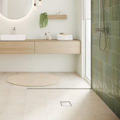 Rain Brilliance 6"x 6" Trim Tileable Rear Cover and Rough in Brushed Stainless Steel | product photo