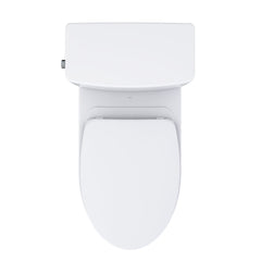 Glaston Two-Piece Elongated 1.28 GPF WASHLET+ and Auto Flush Ready Universal Height Toilet with CEFIONTECT and SS124 SoftClose Seat, Cotton White - MS472124CEFG#01 | product photo