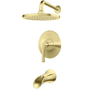 Rhen Volume Tub and Shower Faucet in Brushed Gold