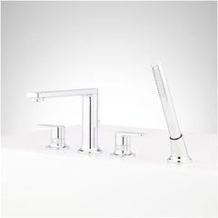 Berwyn 4-Hole Roman Tub Faucet and Hand Shower with Rough-In Valve Chrome | product photo