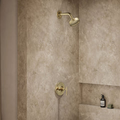 Purist Rite-Temp Shower Trim kit with lever handle in Vibrant French Gold | detail photo