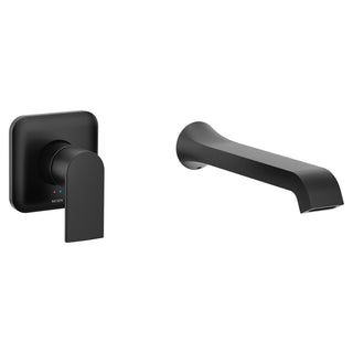 Genta LX Single Handle Wall Mount Tub Filler High Flow Tub Faucet With 10" Spout Reach in Matte Black