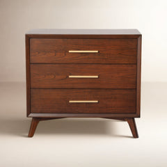 Bachelor's Chest, 3 Drawers, Mahogany Solid and Manufactured Wood, Walnut