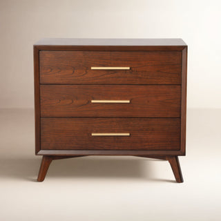 Bachelor's Chest, 3 Drawers, Mahogany Solid and Manufactured Wood, Walnut