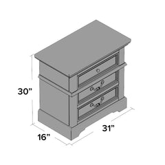 Bachelor's Chest, 3 Drawers, Mango Wood, Oil Rubbed Bronze Handles