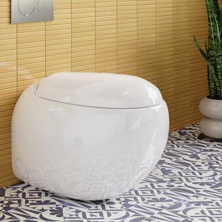 Back to Wall Toilet, Plaisir, Round Bowl with Dual Flush